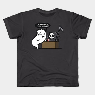 Funny Karen Ghost Complaining Grim Reaper Death Cute Cartoon Kids T-Shirt